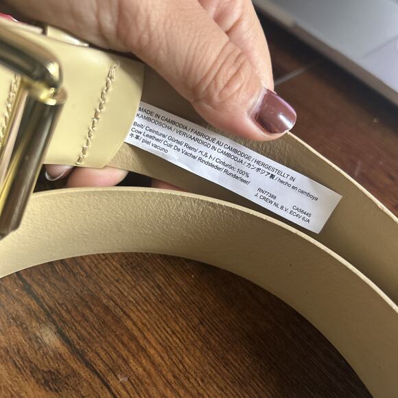 J. Crew Wide belt in spazzolato leather In Cream Size XL $89 - Picture 5 of 6